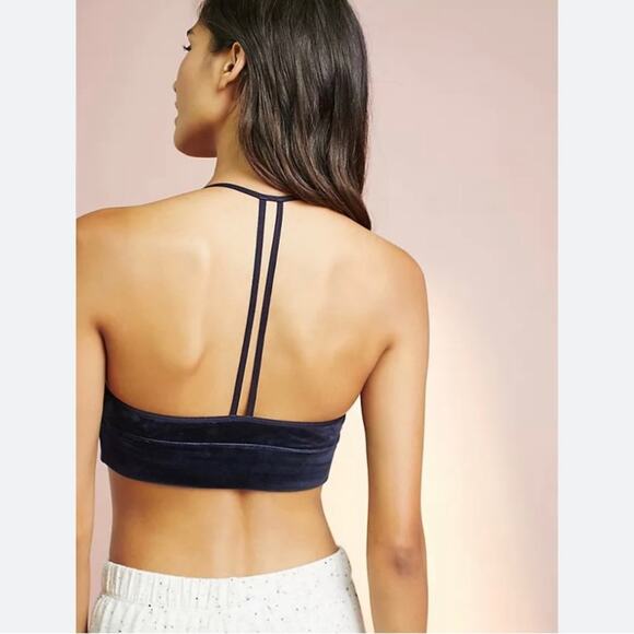 Anthropologie Floreat Raspberry Velour T Strap Bralette Bloggers Fave Large - Picture 4 of 7
